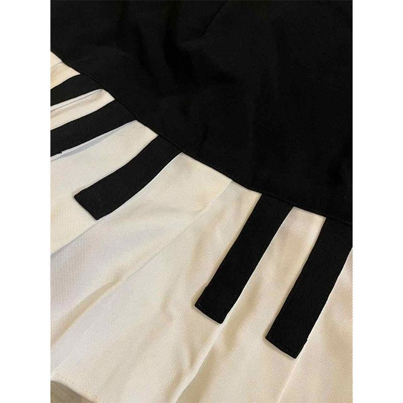New black and white piano key design skirt women's summer fashion small slim skirt