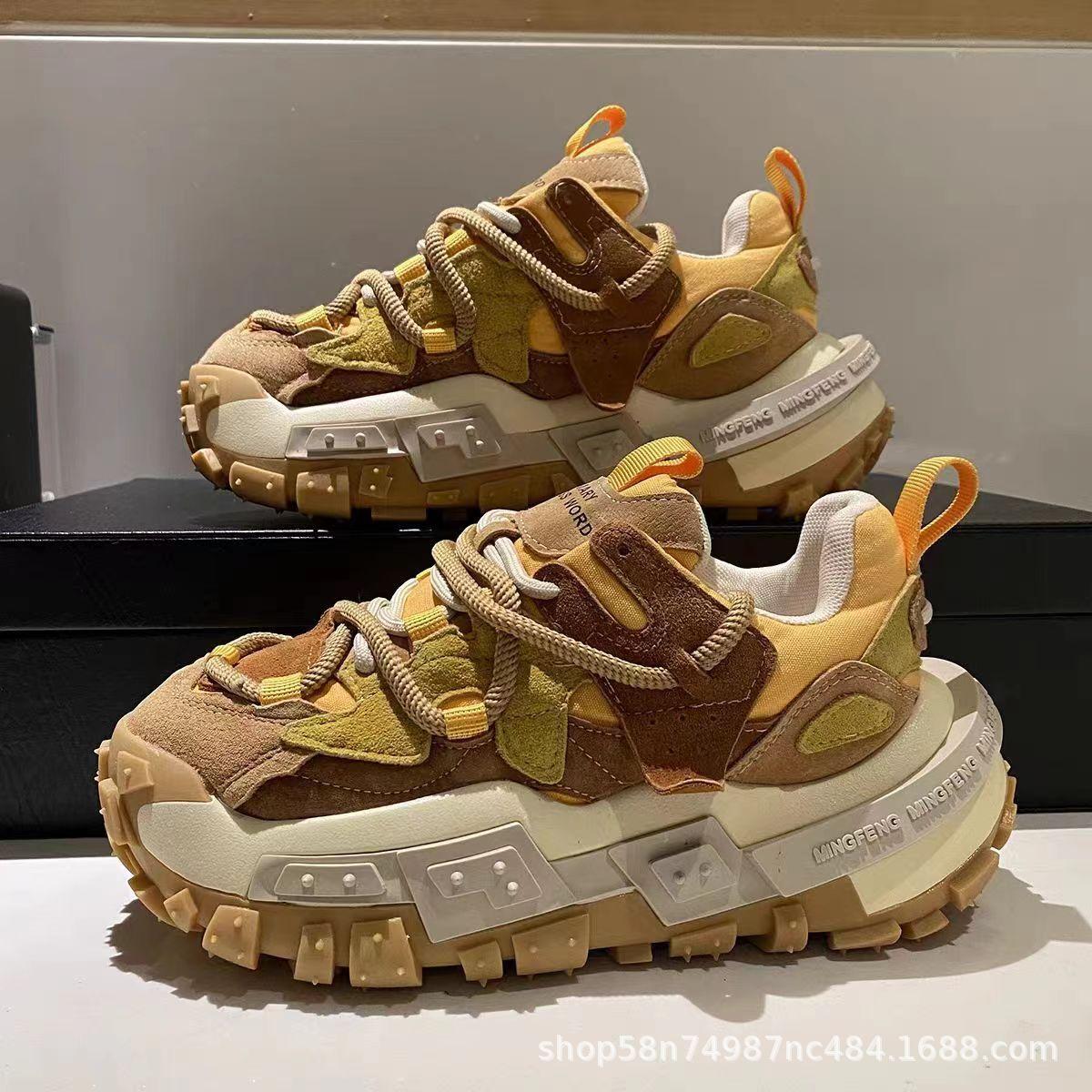 

Кроссовки для мужчин, цветной блок, массивная дизайнерская подошва, кроссовки для бега, модные повседневные мужские туфли на высокой платформе, Zapatillas Hombre 39