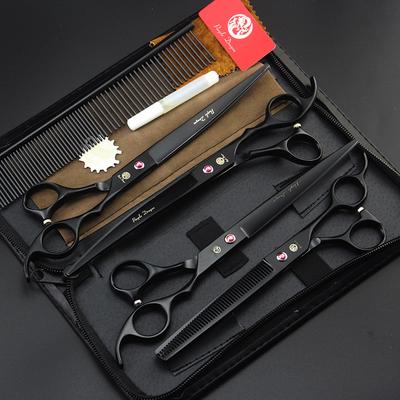 Tijeras para mascotas, tijeras para el cuidado de perros, tijeras rectas, curvas y de entresacar, kit de herramientas para el pelo de animales