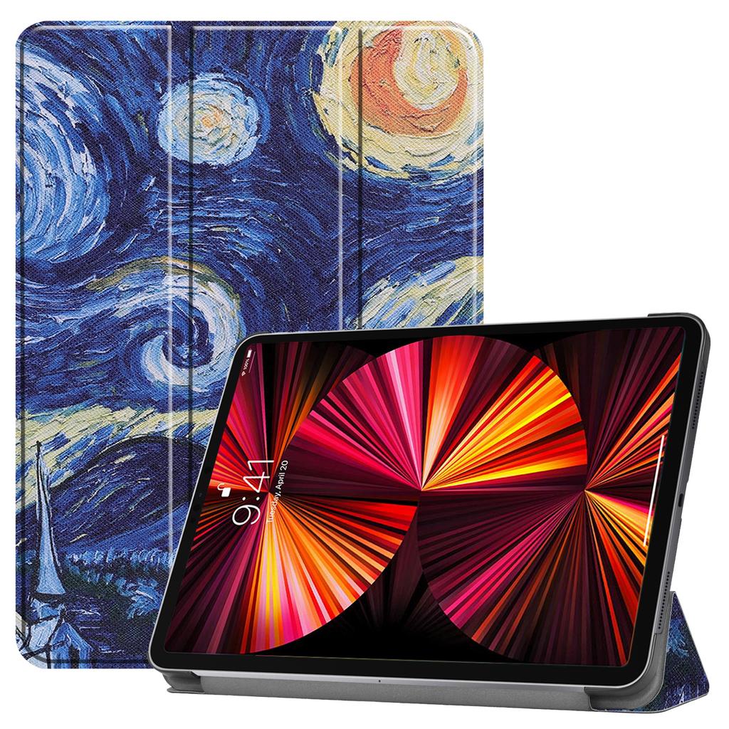 Customizable Embossing Cartoon Pictures Trifold Folio Stand Hard Back Tablet Case for iPad Pro 11" 2021