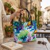 Watercolor Tropical Fish Canvas Tote Bag for Beach Travel Daily Use