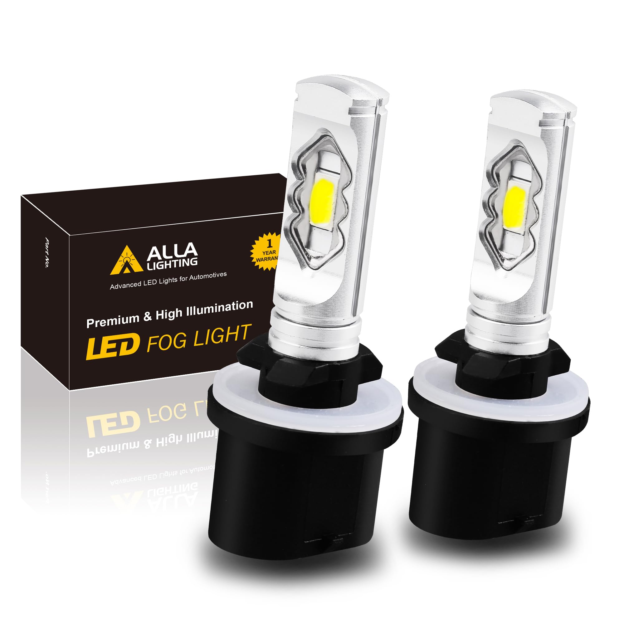 

Alla Lighting 3800lm 899 880 LED Fog Light Ultra Bright PG13 Base 884 885 887 893 H27 ETI Xenon Bulbs, H32, 56-SMD (6000K White) белый