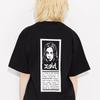 Japanese Niche Trend Xgirl Character Mother-daughter Portrait Printed Black T-shirt for Women's Pure Cotton Summer T-shirt