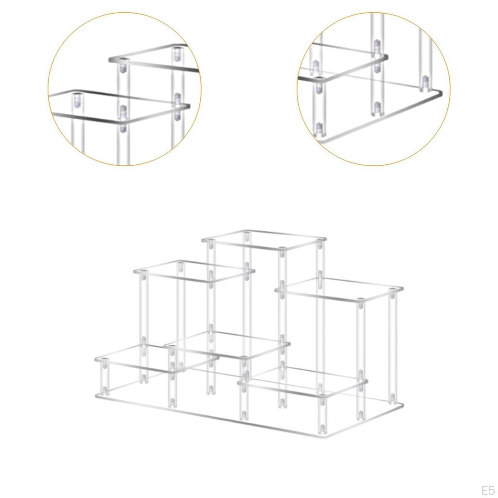Acrylic Display Riser Stand Showcase Fixtures Elevated Rack Business Living