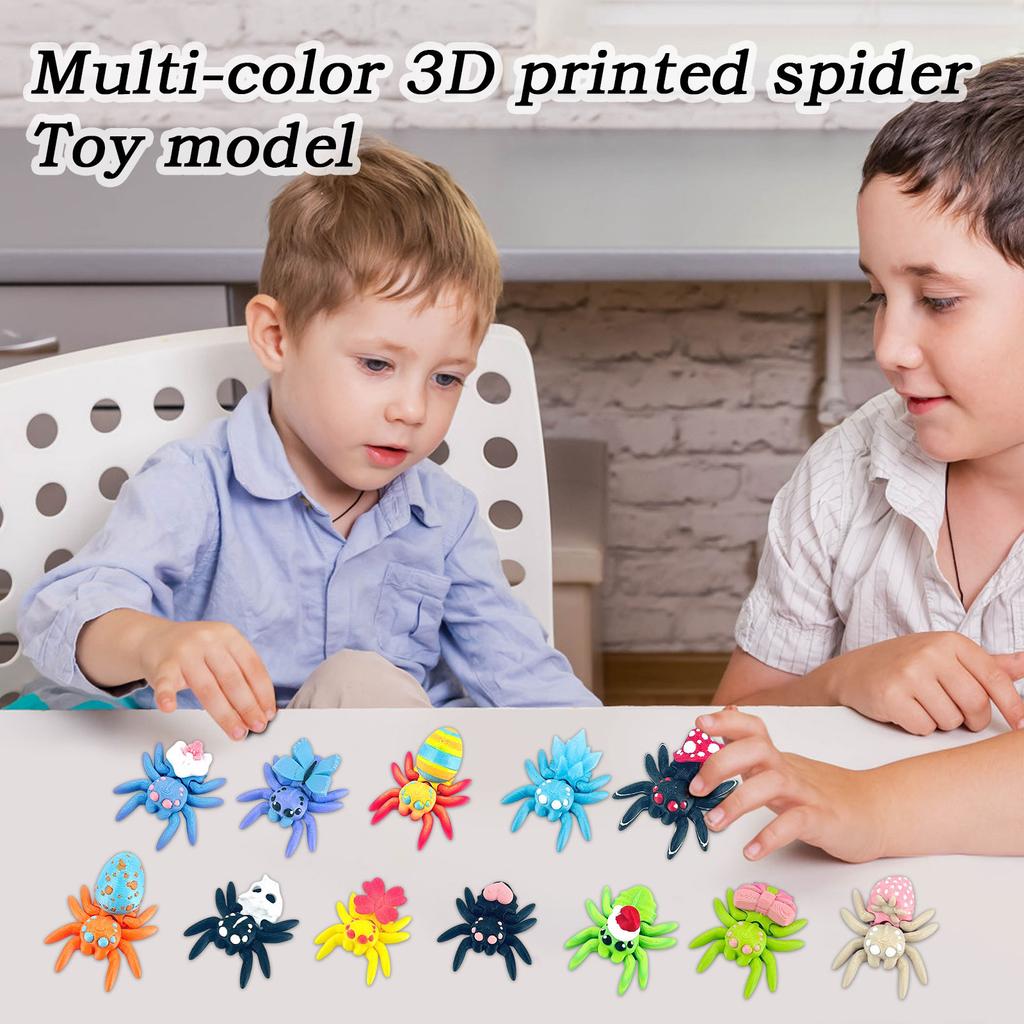 Multi Color 3D Printed Spider Toy Model, Magnetic Spider Creative Ornaments Simulation Model Small Spider