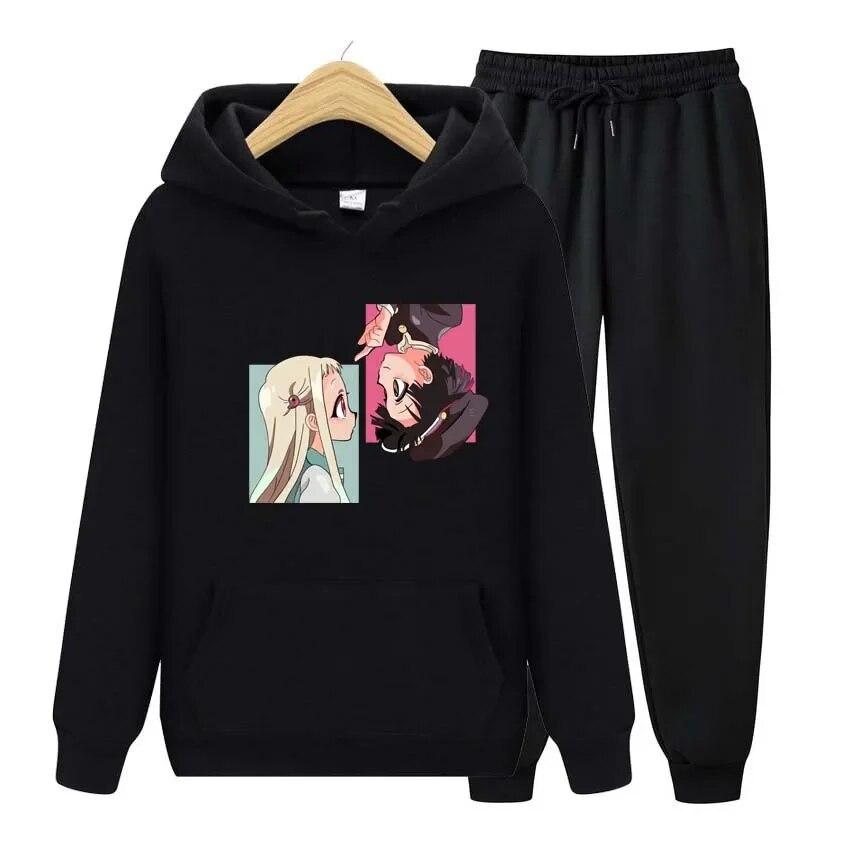 Anime Jibaku Shounen Hanako kun Bluzy+Spodnie Zestaw Dwuczęściowy Anime Damskie Bluzy Dresy Spodnie Jogger Ubrania