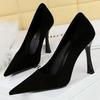 Shoes Suede Black Women Pumps Wine Glasses And High Heels Pointed Toe Women Heels 7 Cm 10cm Ladies Shoes Office Shoes