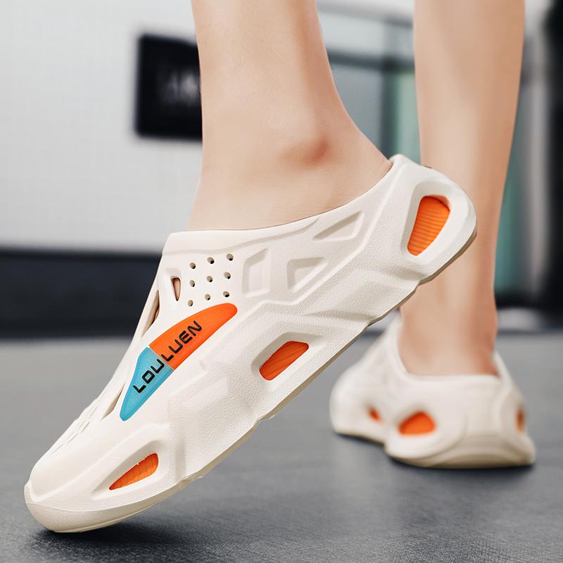 New Summer Men's Casual Thick Bottom Anti-slip Fashion Round Head Indoor Outdoor Beach Sandals Slip-On Breathable EVA