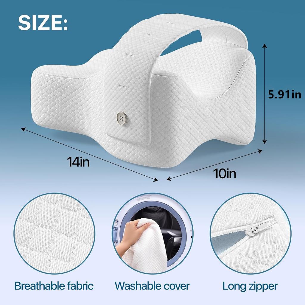 Memory Foam Knee Pillow Orthopaedic Leg Pillow Sleeping Orthopedic Sciatica Back Hip Joint for Pain Relief Thigh Leg Pad