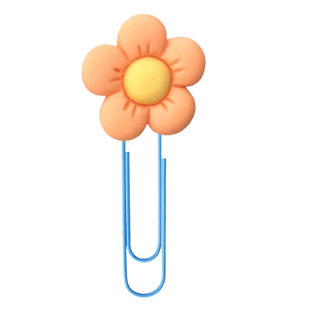 

Anime-Style PVC Flower Paper Clip Bookmark - Cute Office Stationery