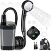 6000mAh Portable Camping Shower Intelligent LED Display Dual Speed Mode Outdoor Shower Set Waterproof Temperature Display