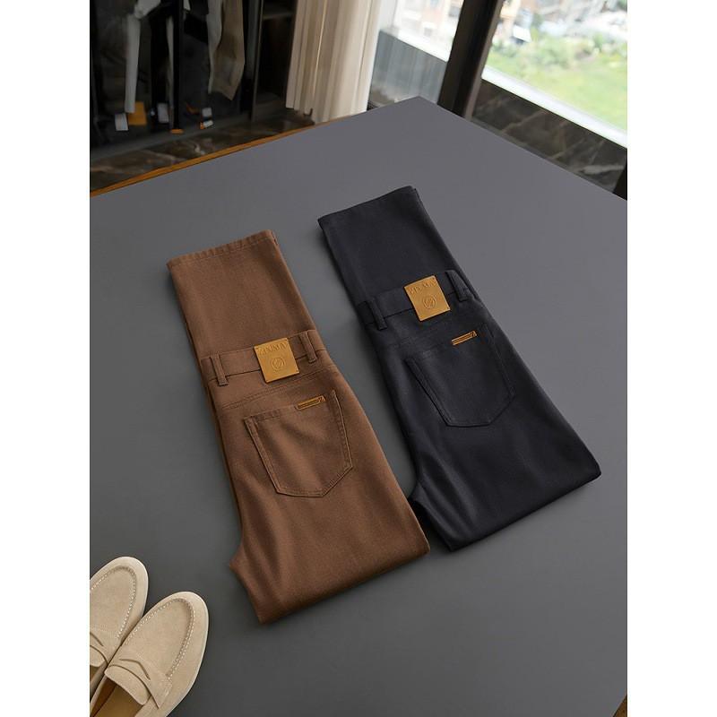 Mens Straight Leg Pants Old Money Style Lyocell Linen Blend Casual Trousers Premium Lightweight Wear