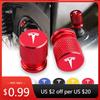 Autoaufkleber 4 Stück Auto Metall Rad Reifen Ventilkappe Schaft Staubschutz für Tesla Model 3 Model S X Model Y Roadster SpaceX Exter
