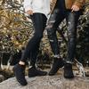 Unisex Winter Boots Men Women Waterproof Snow Cotton Boots Women Sneaker Men Barefoot Warm Fur Anti Slip Trekking Hiking Shoes
