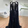 European and American sexy flying sleeves fishtail evening dress performance support banquet performance long dress LA11081