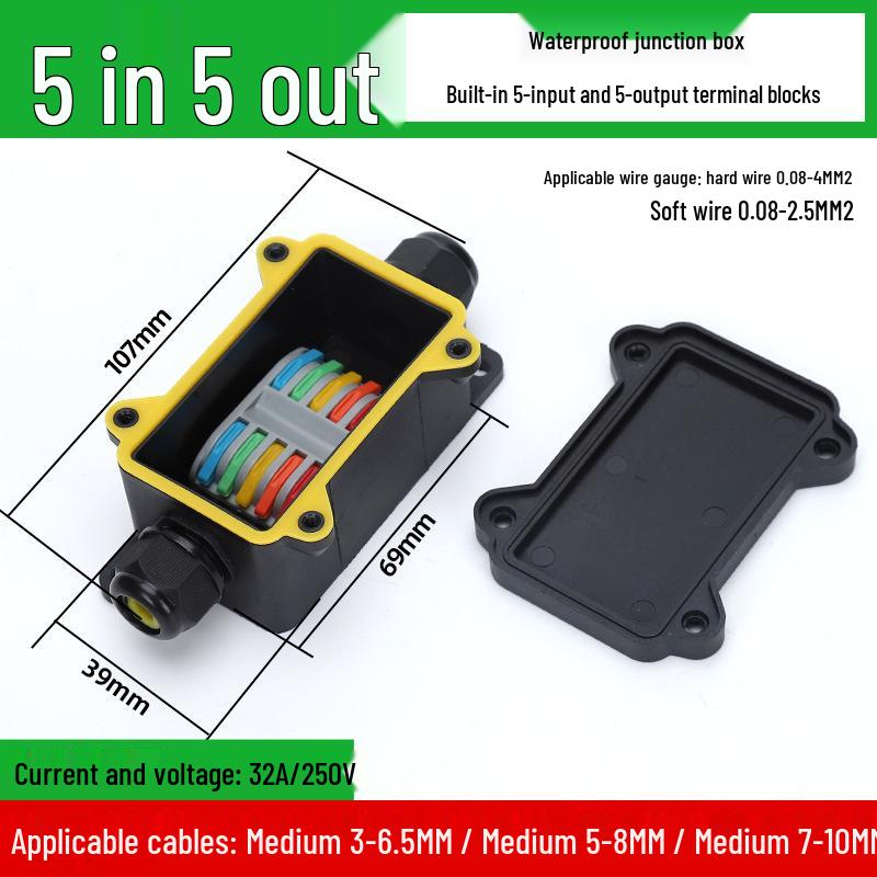 Boîte de jonction de terminal étanche IP68 pour usage extérieur, submersible et étanche à la pluie, idéale pour les lampadaires.