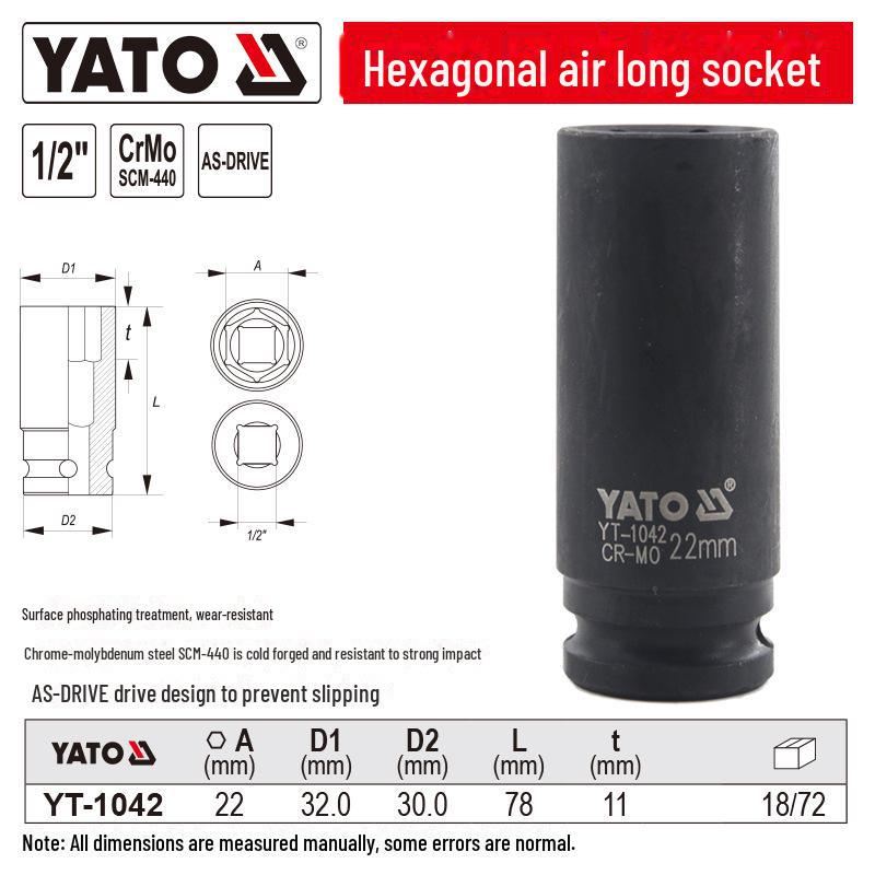 YATO Air Cannon 1/2'' Pneumatic Hex Socket Wrench