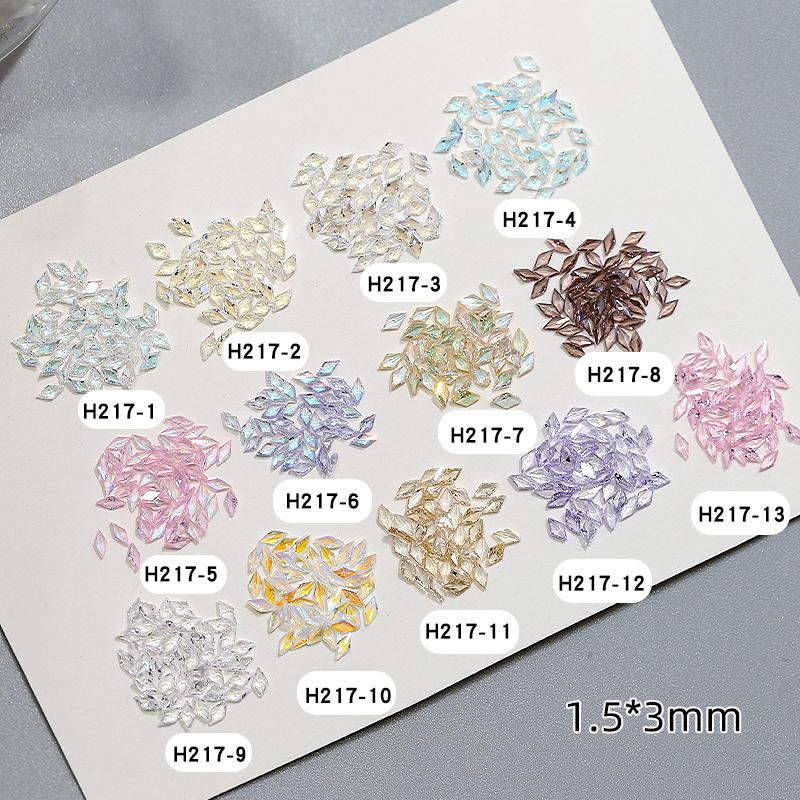 Popular Flat Back Rhombus Glass Nail Diamond Shiny Crystal Cubic Zirconia Nail Charms Nail Art Rhinestone