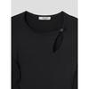 Anggae Snapped Triangle Neck T-Shirt Black