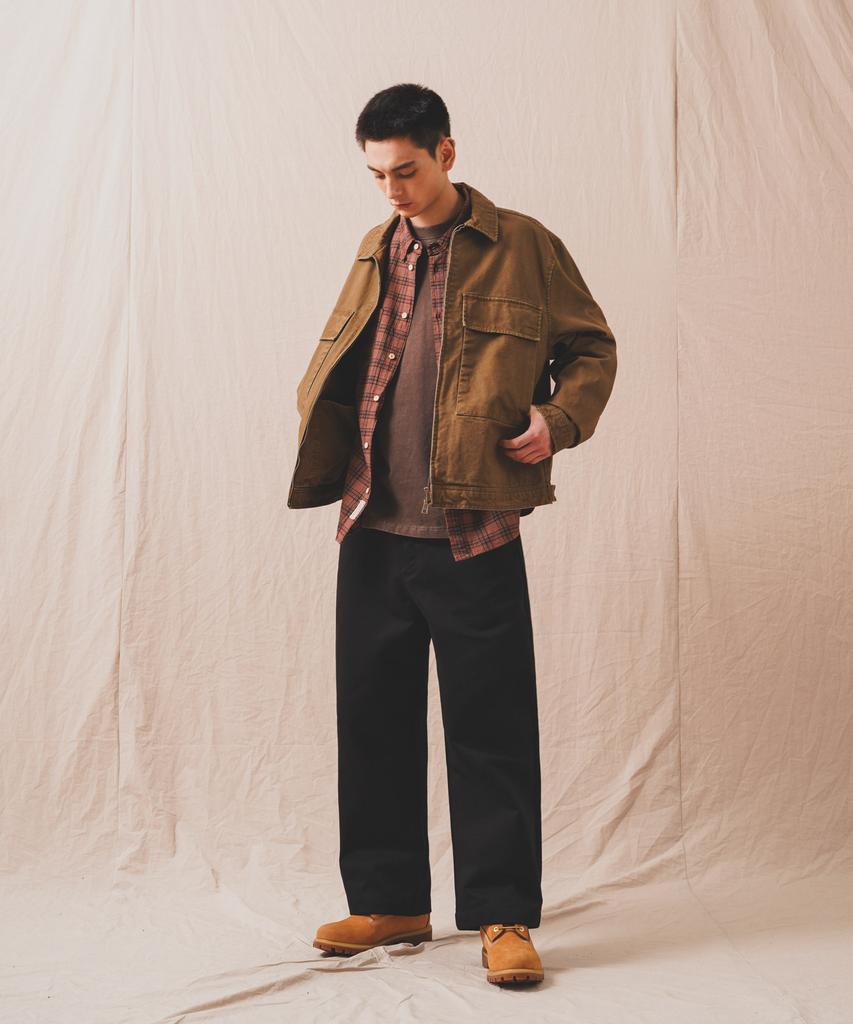 PERSTEP Mix Wide Chino Pants Black Julp4687