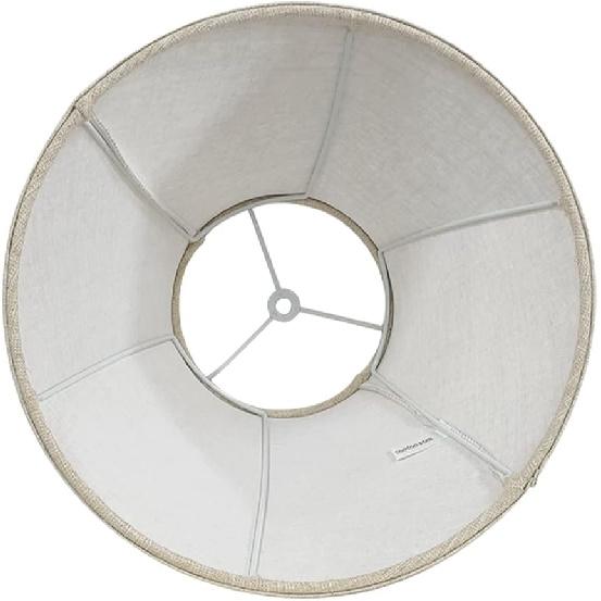 Double Brown Lamp Shade Set of 2, TOOTOO STAR Large Barrel Lampshade for Floor Light and Table Lamp 6x12x8.5 inch, DIY Fabric Natural Linen Hand