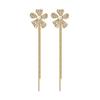 Tassel Earrings Diamond Butterfly Flower Pearl Stud Earrings Temperament Fashion Long Thin Earrings