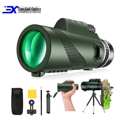 Telescopio Monocular HD Kuangjing 80x100, Alta Magnificación, Compacto para Viajes, Compatible con Teléfono para Fotos