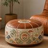 PU Leather Ottoman Pouf Foldable Storage Ottoman New Floor Seat Cushion  Multipurpose Storage