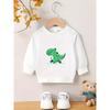 European Size Cool Cartoon Print Pattern, 0-3 Year Old Baby Unisex Spring and Autumn Baby Thin Versatile Round Neck Sweatshirt