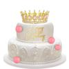 8Pcs Queen Crown Birthday Cake Topper for Women Rhinestone Crystal Tiara Wedding Happy Birthday Cake Decoration