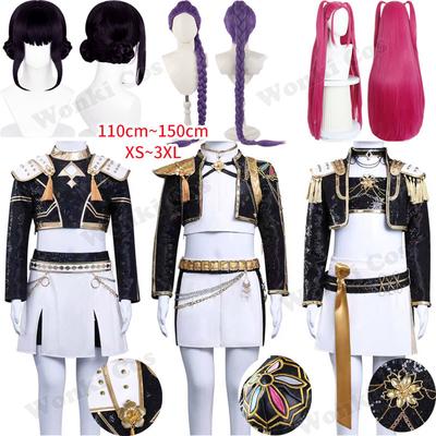Rumi Zoey Mira Black Suits Cosplay Costume Wig Demon Hunter Role Play Kpop Idol Stage Performace Halloween Carnival Outfits