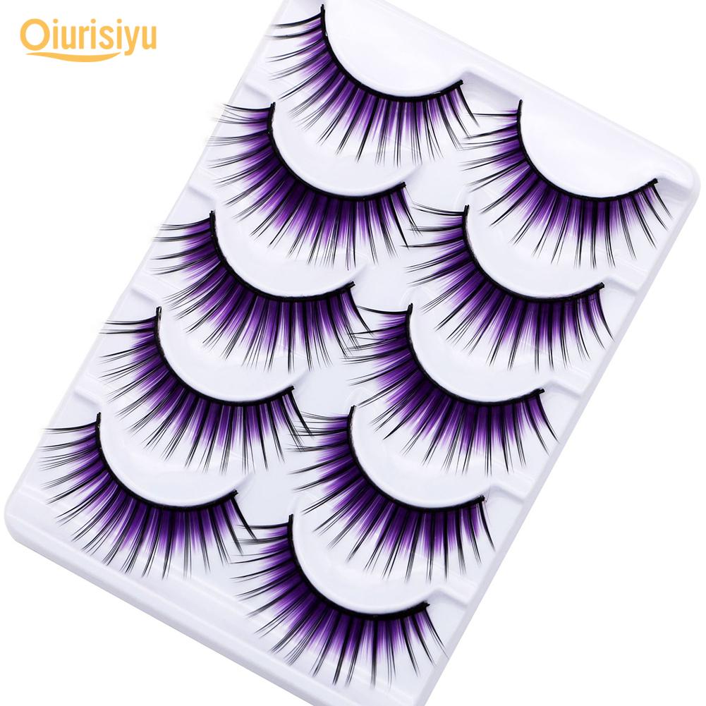 5Pairs Colorful Long Thick Fake Eyelashes