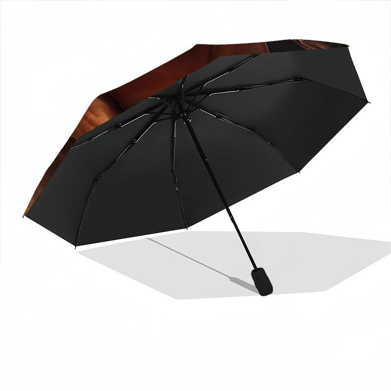 1pc Horse Fire Automatic Open/Close Umbrella 8-Rib Strong Frame, Portable Travel Umbrella for Women & Men