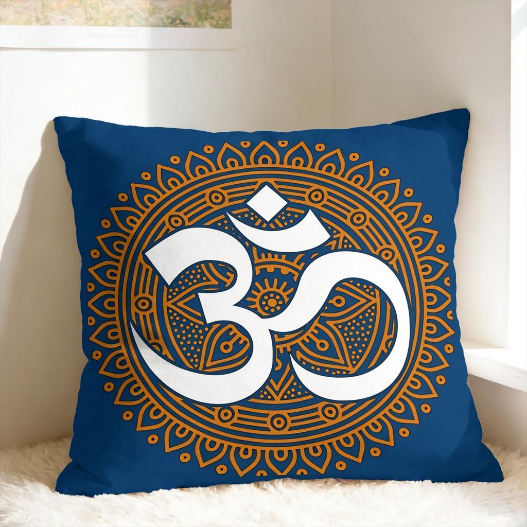 Luxury Golden Mandala Om Pillow Case Square Pillow Cover Morden Cushion Cover For Living Room Bed Chair