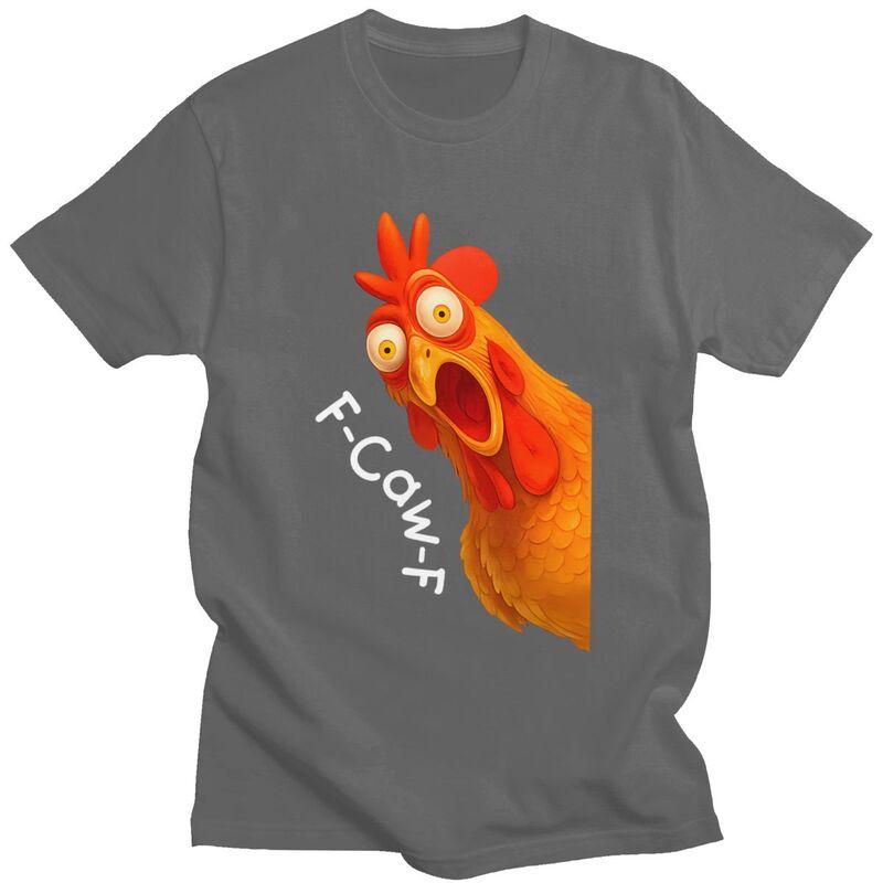 FCawFChicken TShirt 100 Cotton Tee Tops Streetwear Round Neck Sarcastic Rooster Tshirts Fashion ShortSleeve Clothes