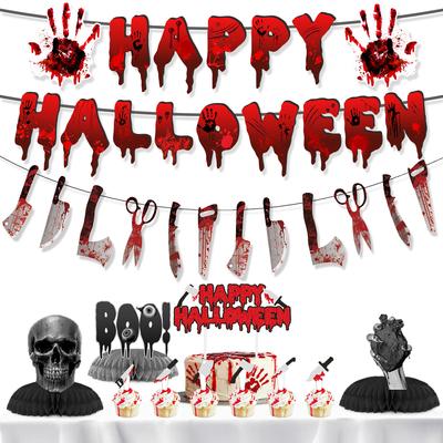250,000 Holy Day Party Decoration Horror Blood Theme Birthday Flag Blood Knife Latte Power Strip Set