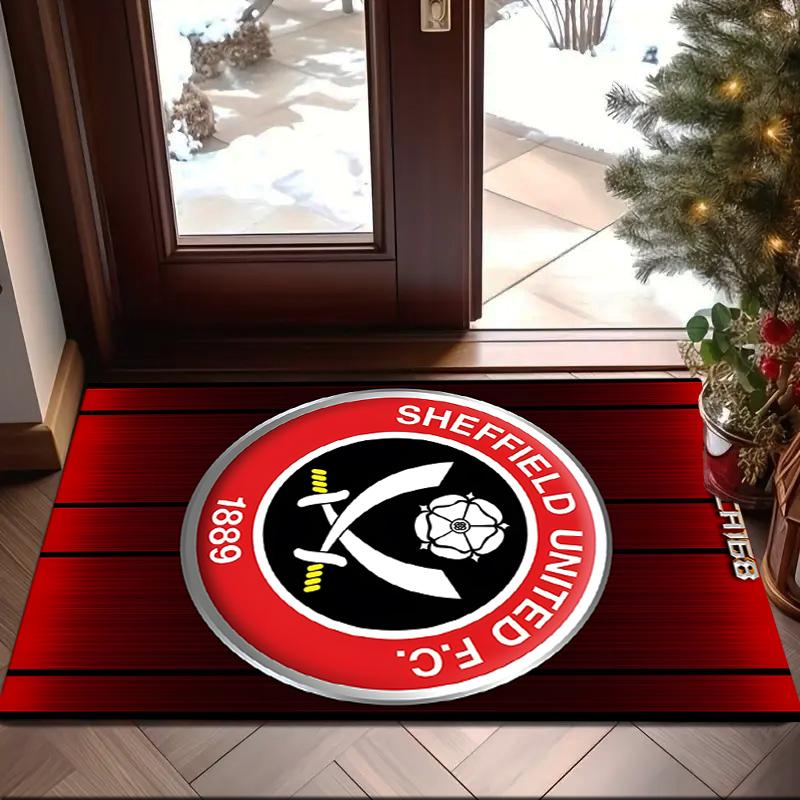 1PC She-ffield Fc Crest Rug Game Carpet, Floor Mat for Bedroom Living Room Entryway Rug, Home Decor Idea Gift for Christmas birthday