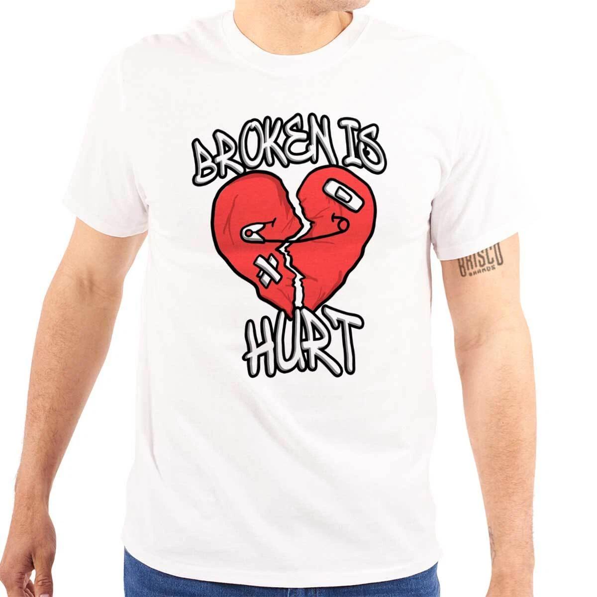 Cool Urban Streetwear Broken Heart Is Hurt Womens or Mens Crewneck T Shirt Tee XS