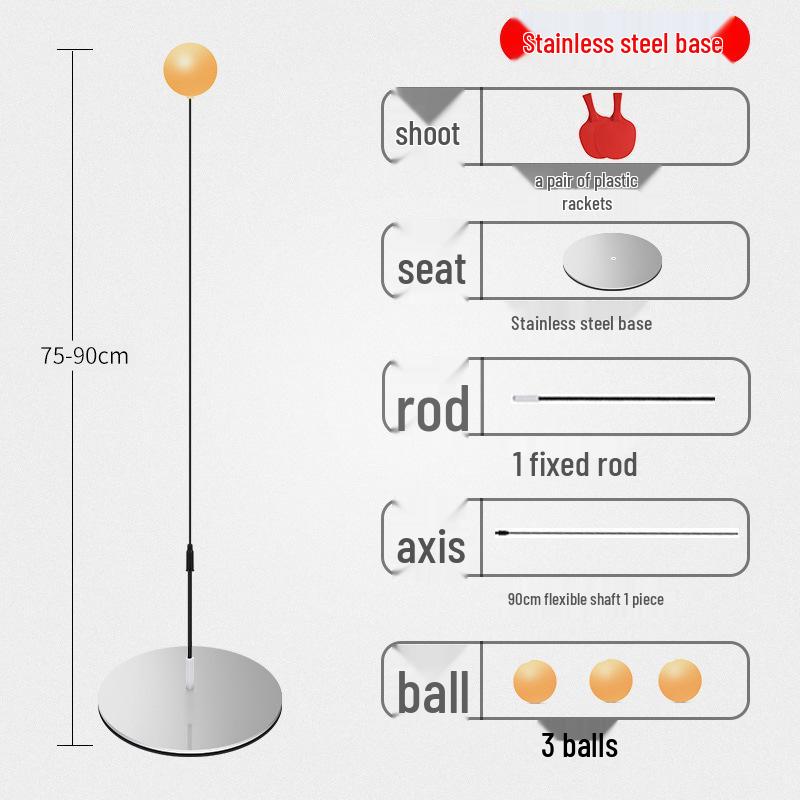 Children's Indoor Ping Pong Trainer Set with Elastic Soft Shaft Racket: Perfect for Solo or Parent-Child Play