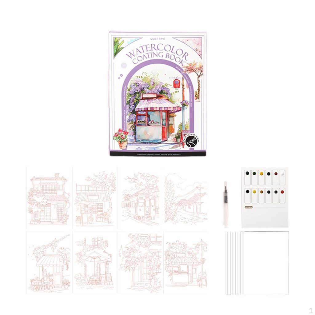 Watercolor Art Book, Painting Kit for Beginners, Water Colors Set Creative Projects