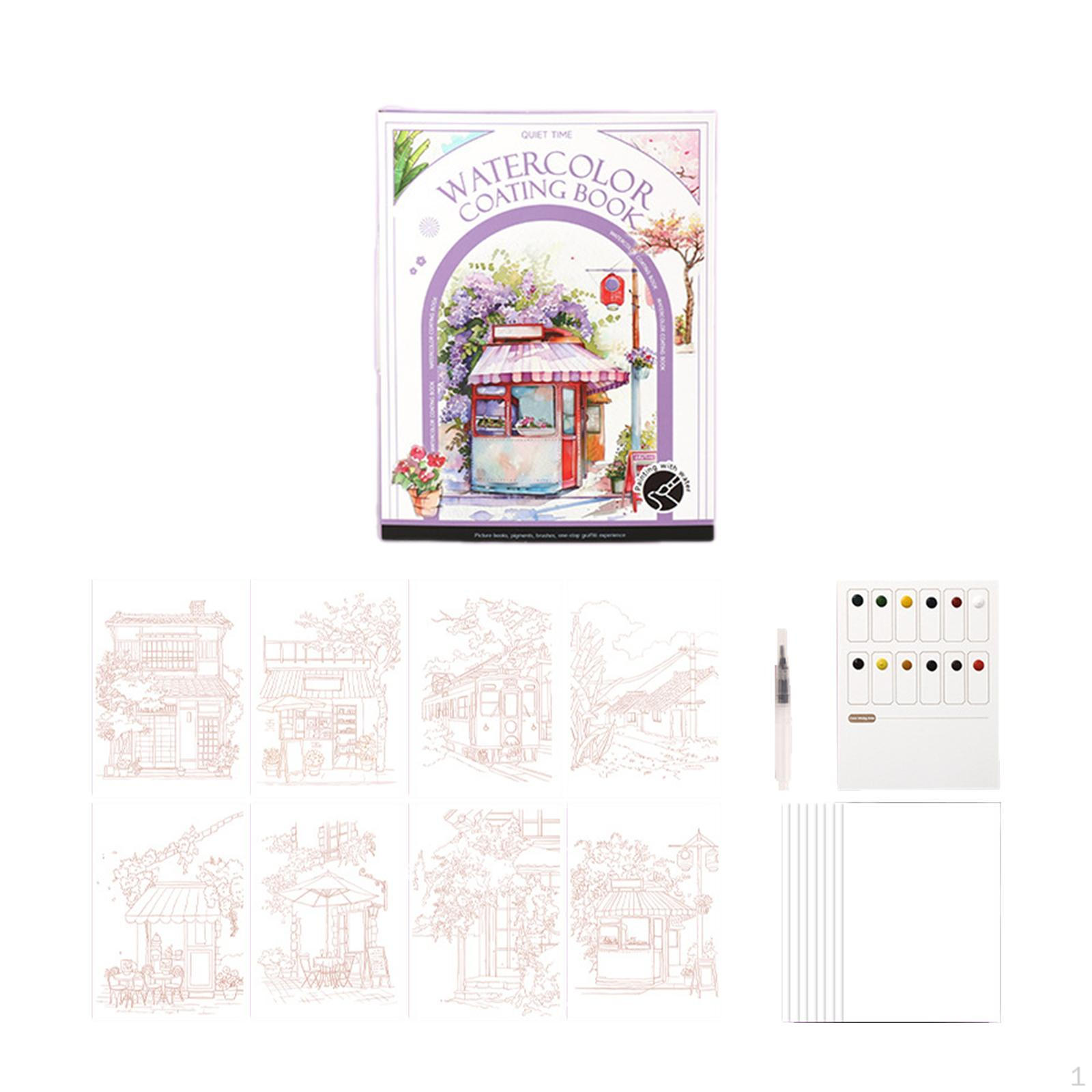 

Книга по акварельному искусству, набор для рисования для начинающих, набор акварельных красок для творческих проектов Buildings