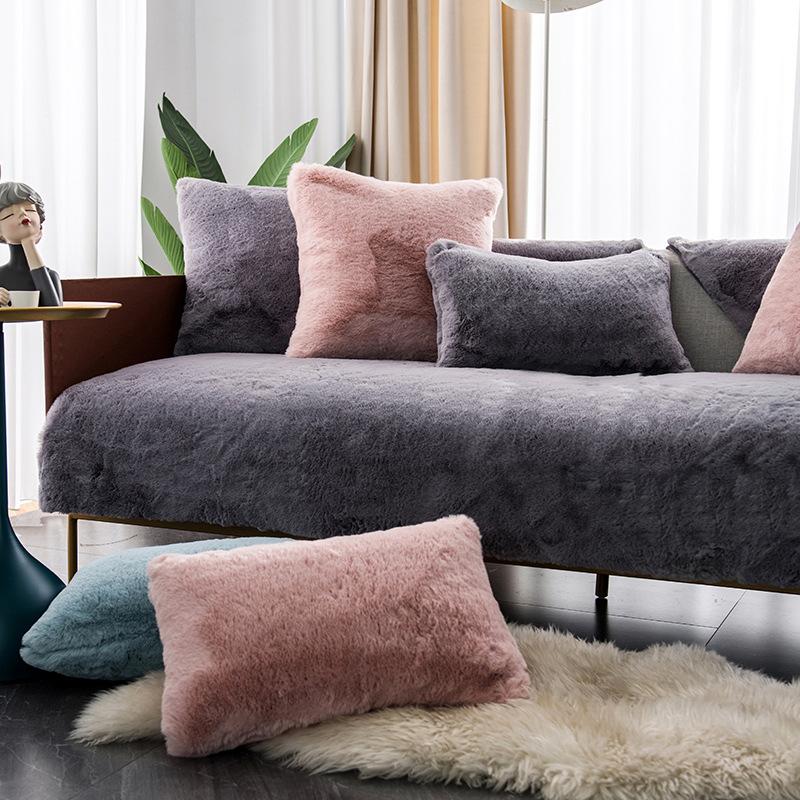 Plüsch Sofabezug Winterwärmer Fell Sofakissen Handtuch Rutschfeste Sofasesselbezüge Für Wohnzimmerdeko Decke Bodenteppich