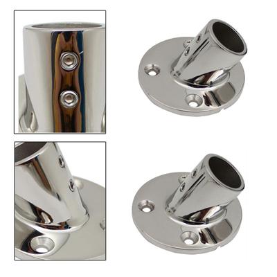 Boat Stainless Steel Handrail Fitting 60 Degree Tube Pipe Base Support 22mm 25mm