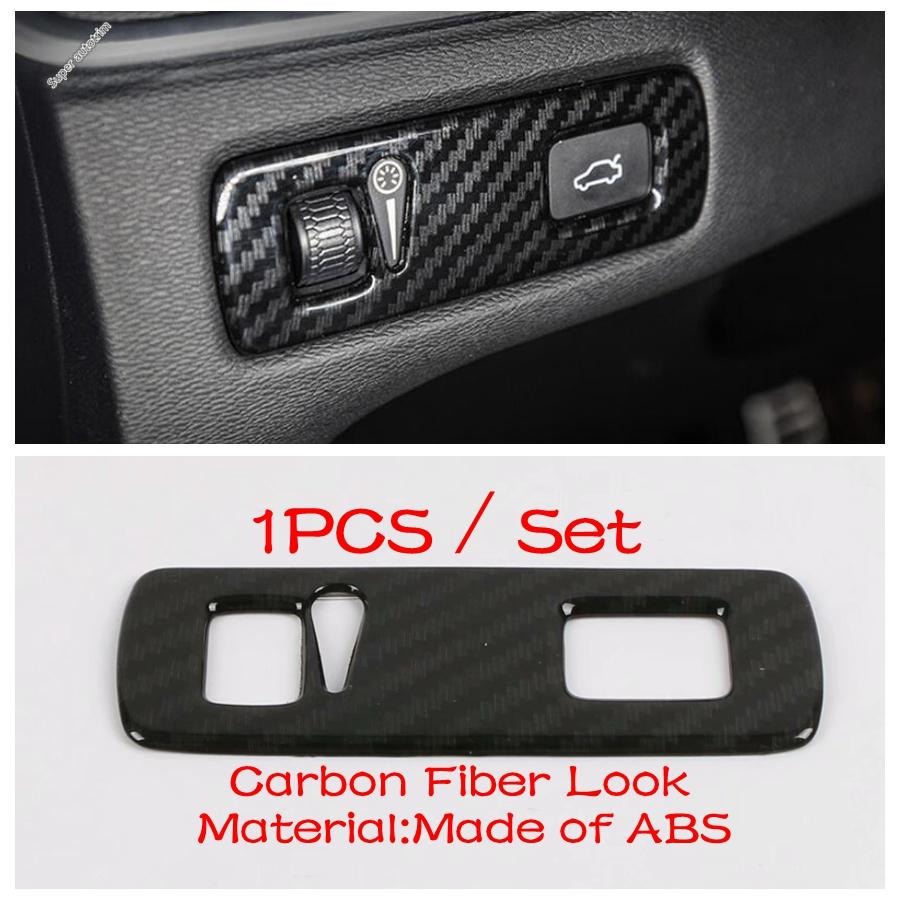 LHD Head Lights Lamp Switch Button Panel Cover Trim For Volvo XC90 XC60 XC40 S90 V90 2018 - 2026 Matte Carbon Fiber Accessories