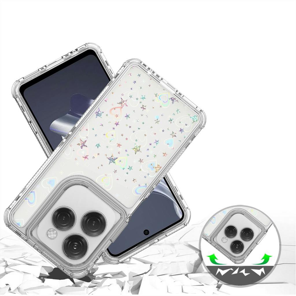 Clear Case for TECNO Spark 20 Pro/Infinix Hot 40 X6836/Hot 40 Pro X6837 Precise Cutouts Acrylic TPU Phone Cover with Laser-printed Film