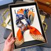 French Retro Silk Scarf Women'S Cashew Nut Fashion Versatile Small Square Scarf Literary Streamer Scarf High-End Scarf
