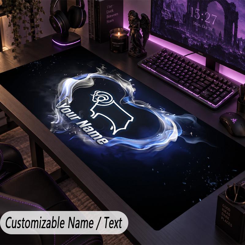 Large Mouse PadDerby County Custom Name Text Personalized Desk Mat Non Slip Gaming Pad