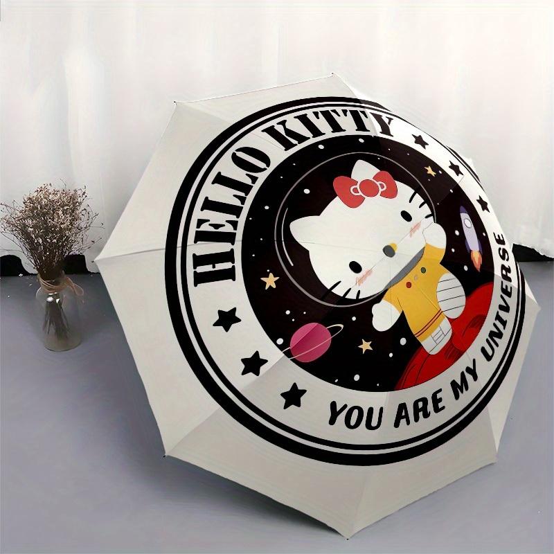 1pc Hello Kitty Space Adventure Umbrella with Plastic Handle,Suitable for All Seasons Home Travel Outdoor UmbrellaSanlio093