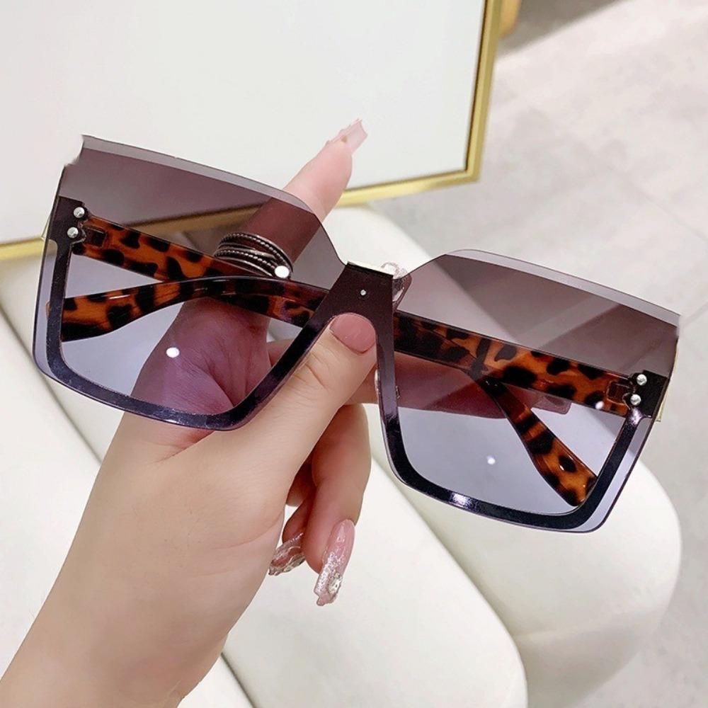 Half-frame Metal Sunglasses Fashion Slim Women's Sunglasses Anti-uv Glasses