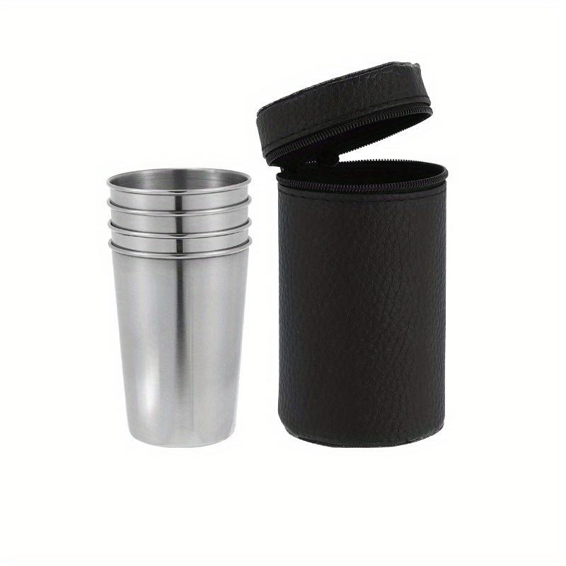4Pcs/set 2set 70ml Outdoor Practical Travel Stainless Steel Cups Mini Set Glasses For Whisky Wine With Case Portable Drinkware 30/70ml